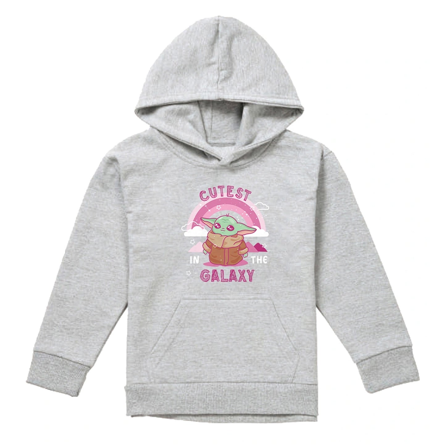 Athletic - Front - Star Wars Childrens-Kids Cutest In The Galaxy Grogu Heather Pullover Hoodie