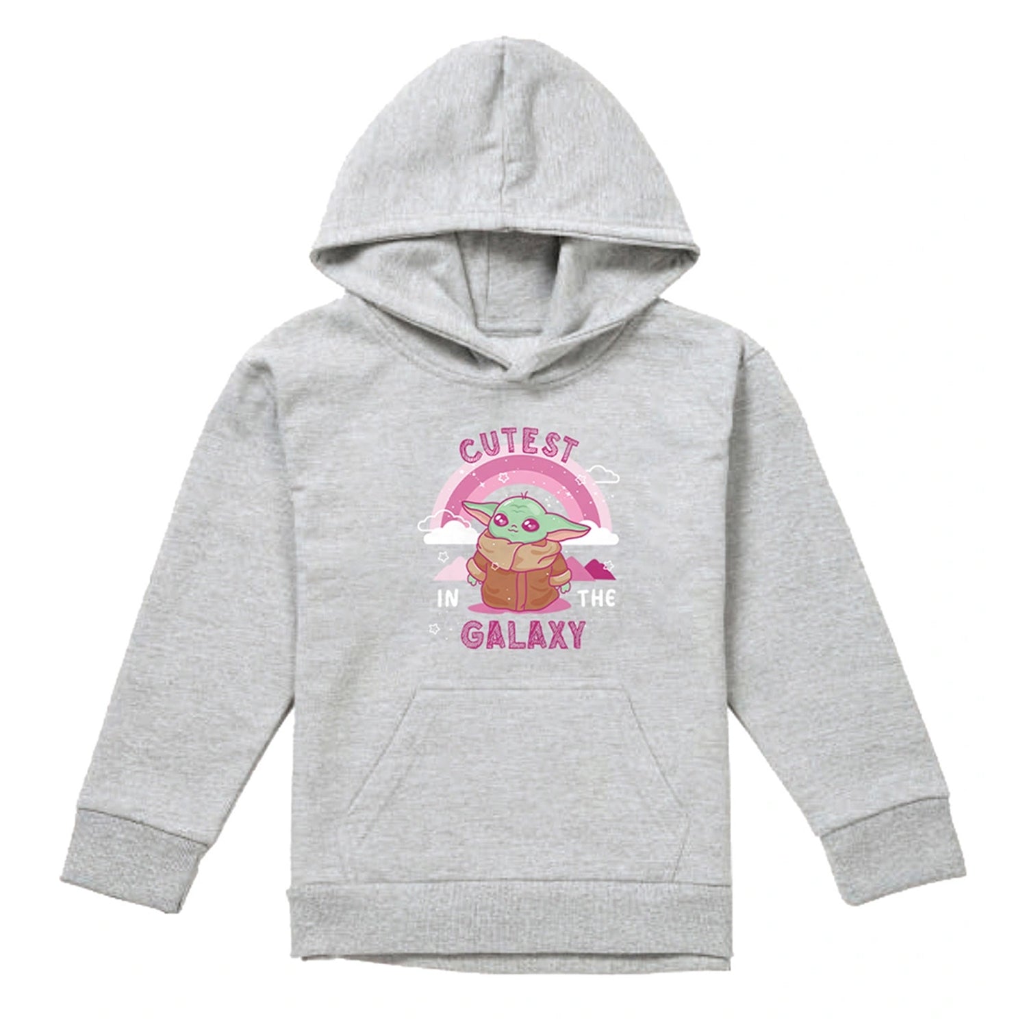 Athletic - Front - Star Wars Childrens-Kids Cutest In The Galaxy Grogu Heather Pullover Hoodie