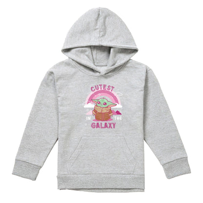 Athletic - Front - Star Wars Childrens-Kids Cutest In The Galaxy Grogu Heather Pullover Hoodie
