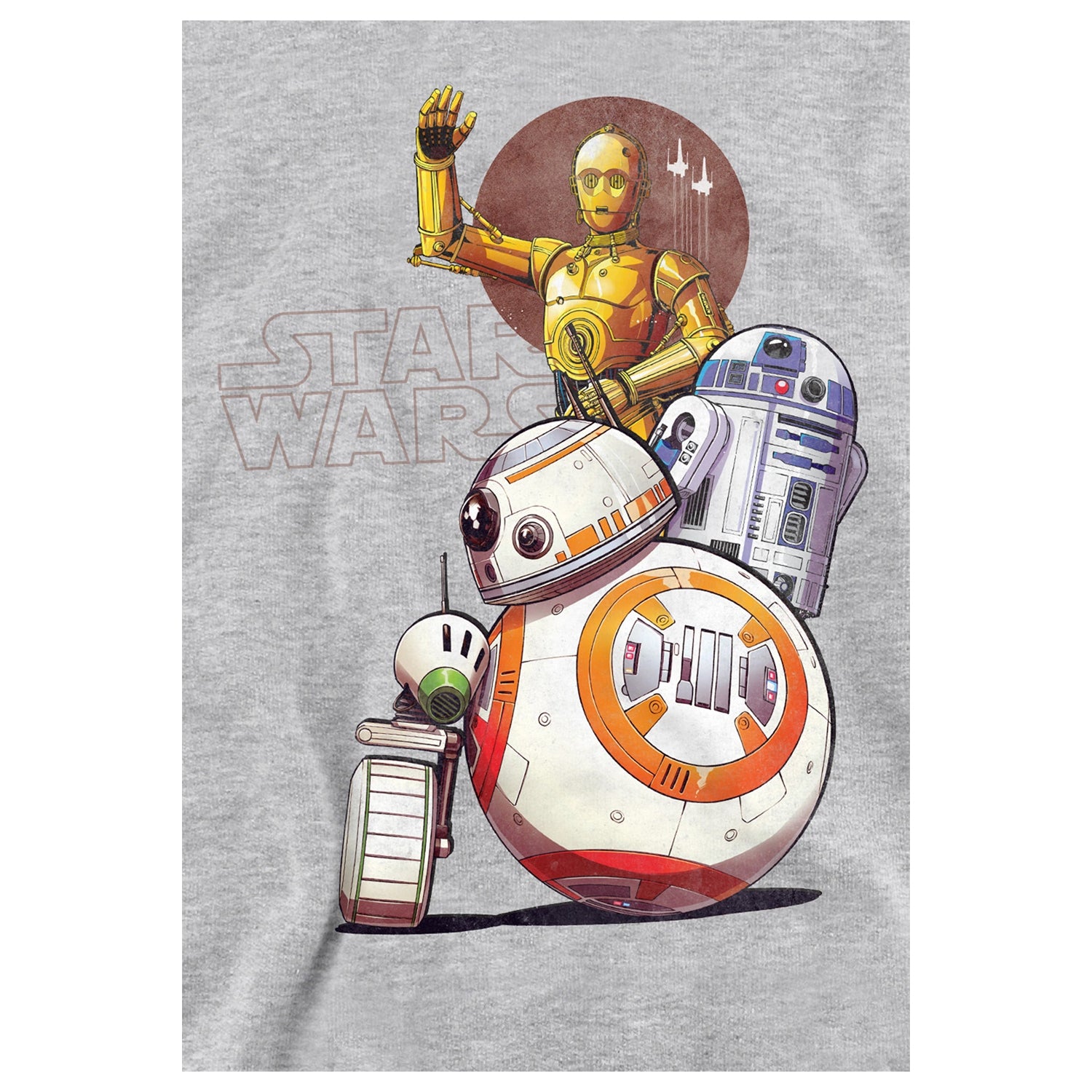 Athletic Heather - Side - Star Wars Childrens-Kids Droid Squad Heather Hoodie