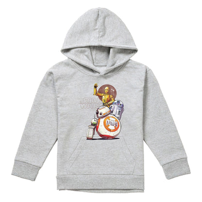 Athletic Heather - Front - Star Wars Childrens-Kids Droid Squad Heather Hoodie