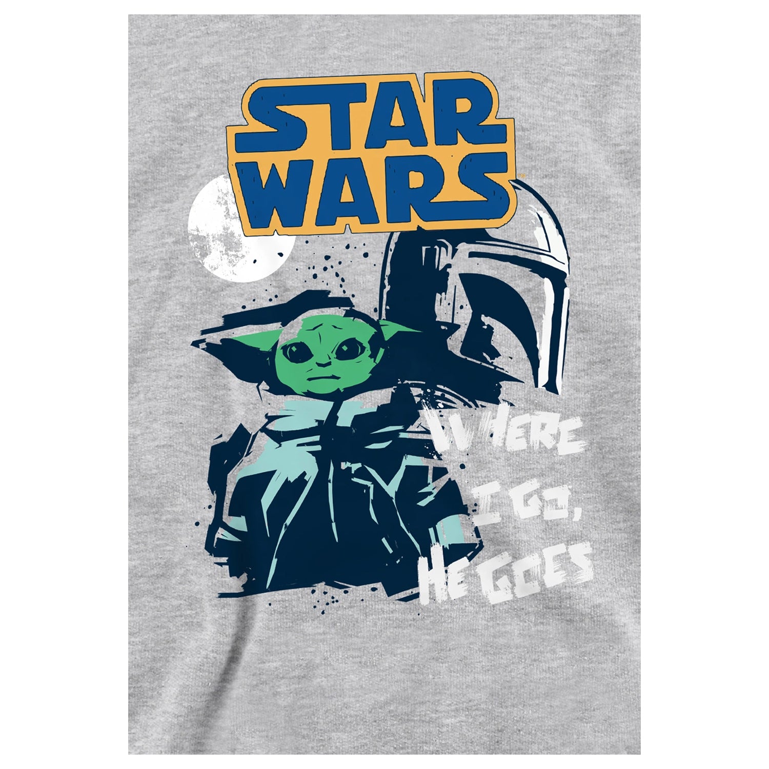 Athletic - Side - Star Wars Childrens-Kids Swipe Grogu Heather Pullover Hoodie