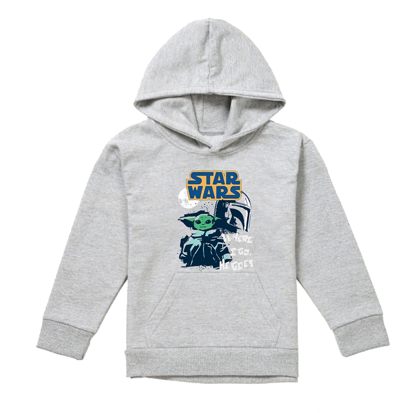 Athletic - Front - Star Wars Childrens-Kids Swipe Grogu Heather Pullover Hoodie