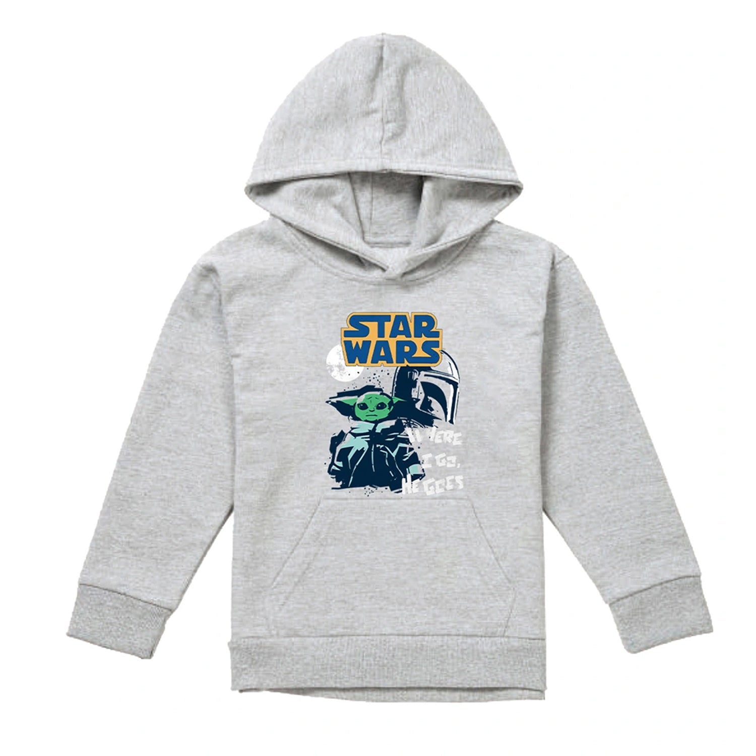 Athletic - Front - Star Wars Childrens-Kids Swipe Grogu Heather Pullover Hoodie