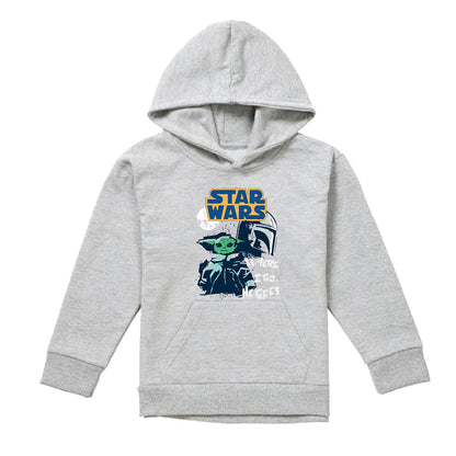 Athletic - Front - Star Wars Childrens-Kids Swipe Grogu Heather Pullover Hoodie