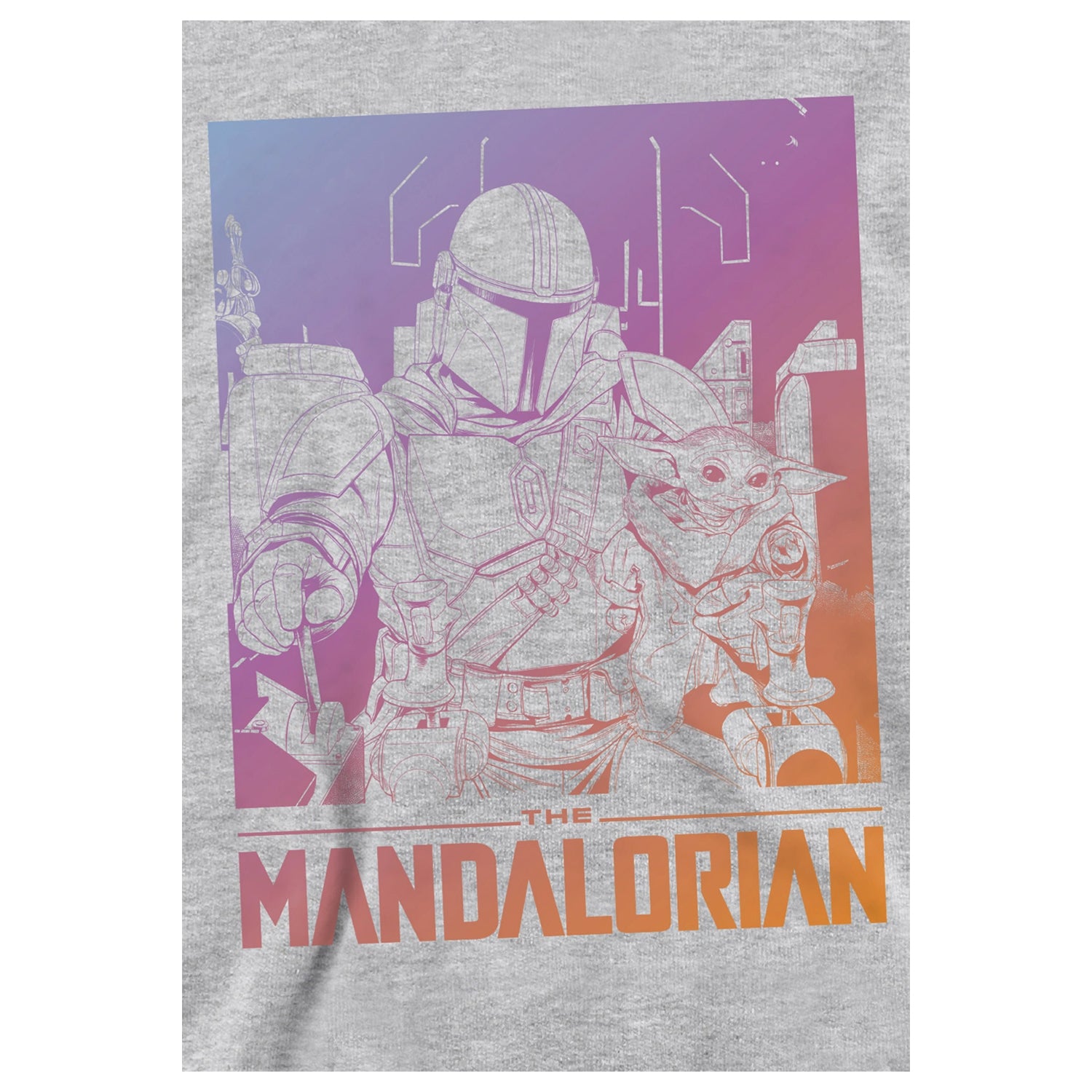 Athletic Heather - Side - Star Wars Mandalorian Childrens-Kids Gradient Heather Hoodie