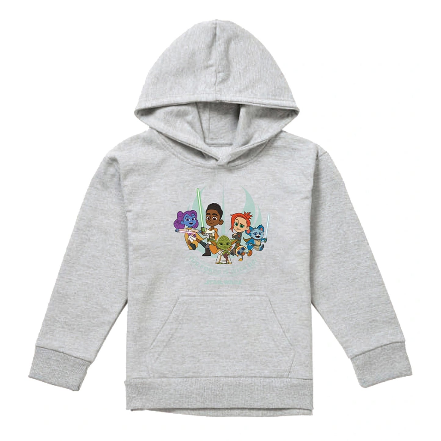 Athletic Heather - Front - Star Wars: Young Jedi Adventures Childrens-Kids Force Is With Us Heather Pullover Hoodie