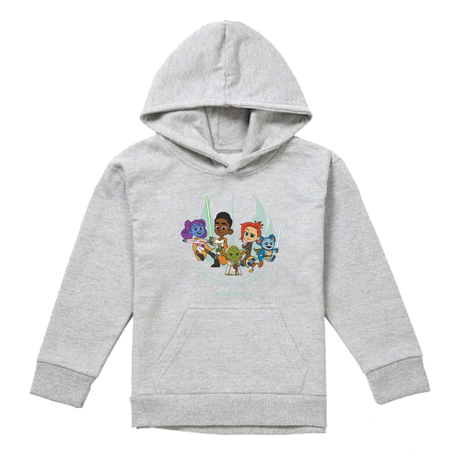 Athletic Heather - Front - Star Wars: Young Jedi Adventures Childrens-Kids Force Is With Us Heather Pullover Hoodie