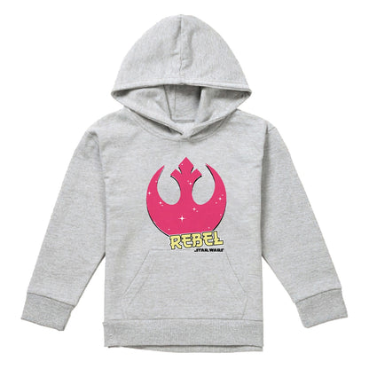 Athletic Heather - Front - Star Wars Rebels Childrens-Kids Manga Heather Logo Hoodie