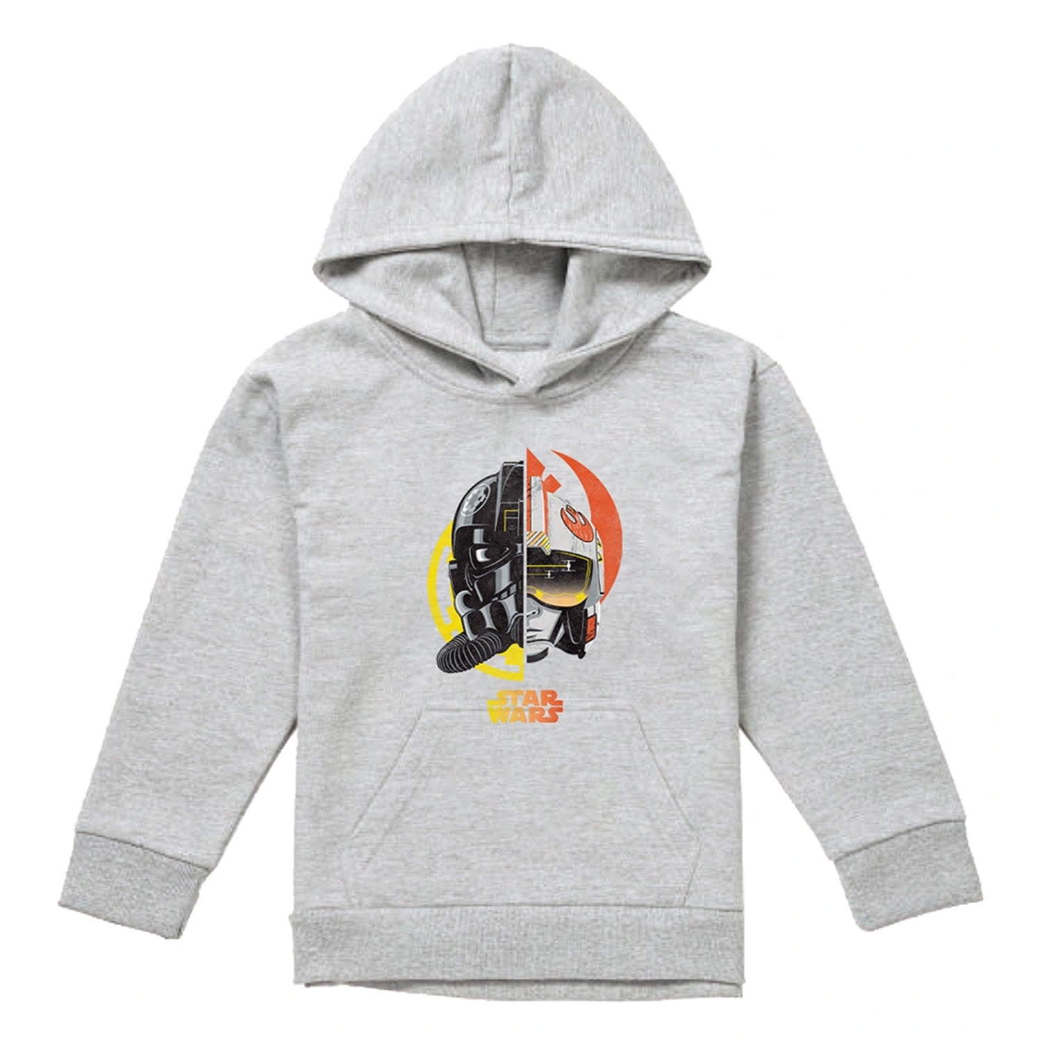 Athletic Heather - Front - Star Wars Childrens-Kids Helmet Split Heather Hoodie