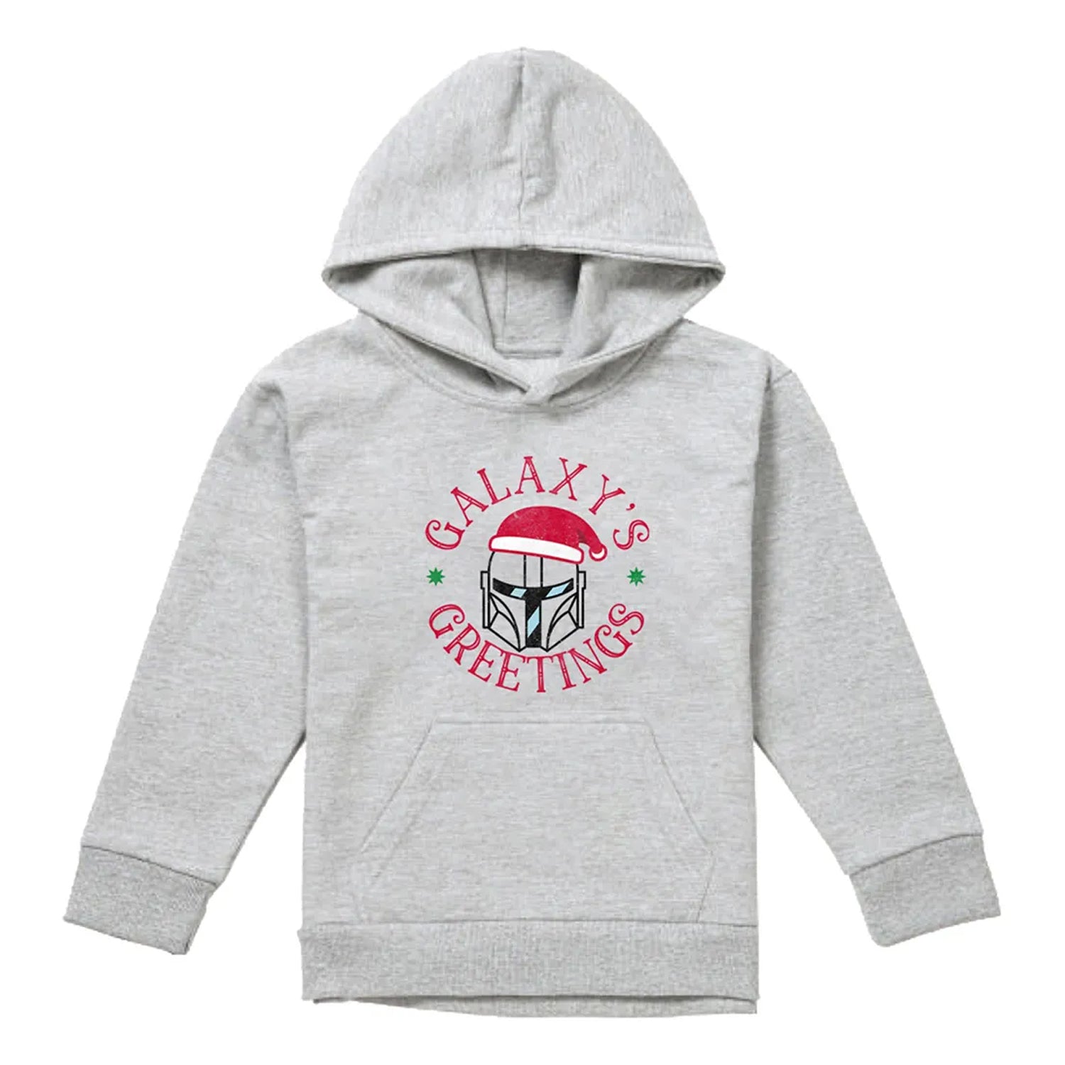 Athletic Heather - Front - Star Wars The Mandalorian Childrens-Kids Heather Christmas Hoodie