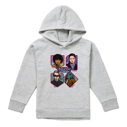 Athletic Heather - Front - Star Wars: Skeleton Crew Childrens-Kids Badge Heather Pullover Hoodie