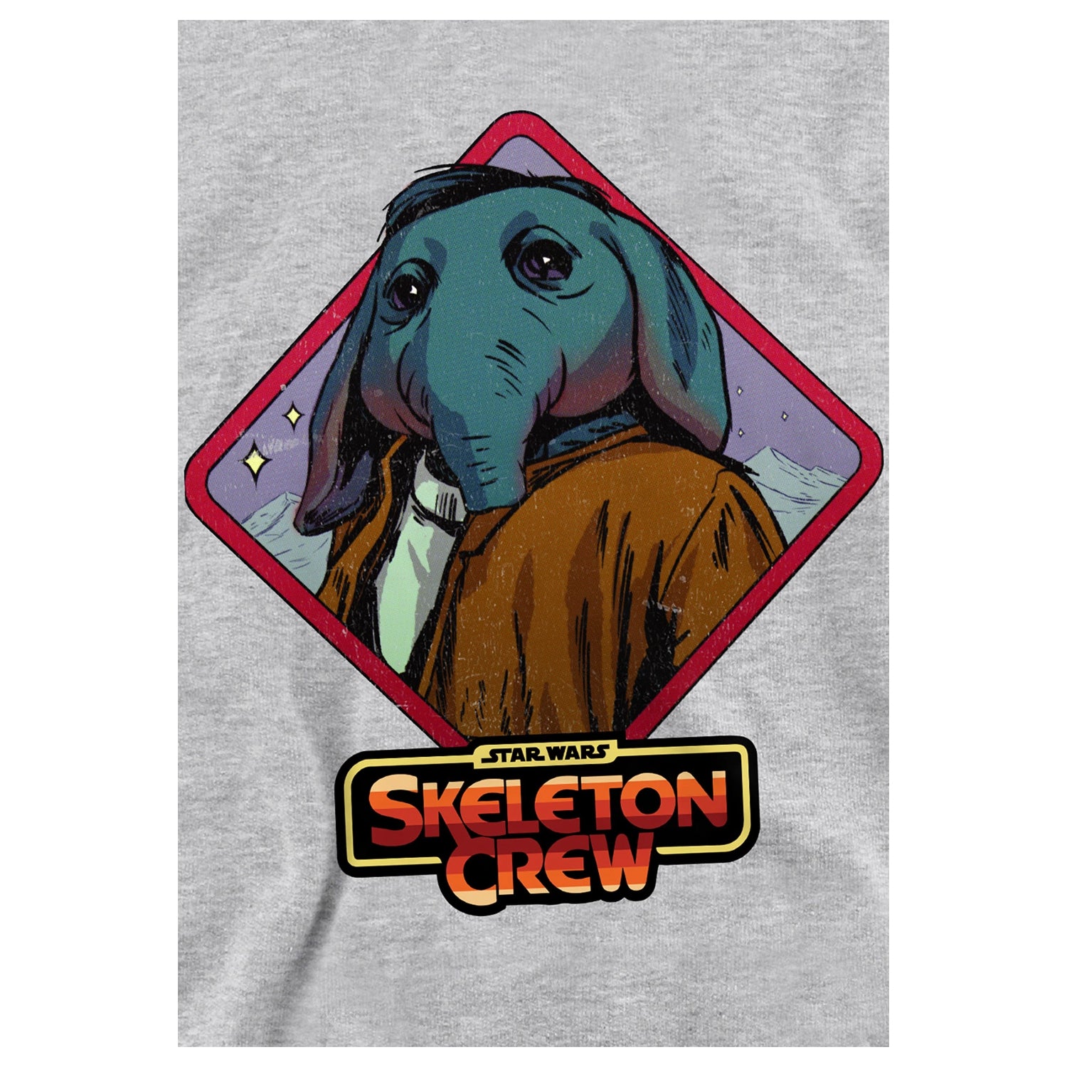 Athletic Heather - Side - Star Wars: Skeleton Crew Childrens-Kids Neel Badge Heather Hoodie