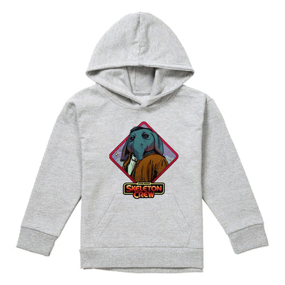 Athletic Heather - Front - Star Wars: Skeleton Crew Childrens-Kids Neel Badge Heather Hoodie