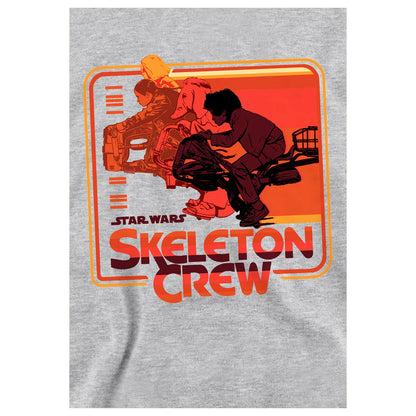 Athletic Heather - Side - Star Wars: Skeleton Crew Childrens-Kids Retro Heather Badge Hoodie