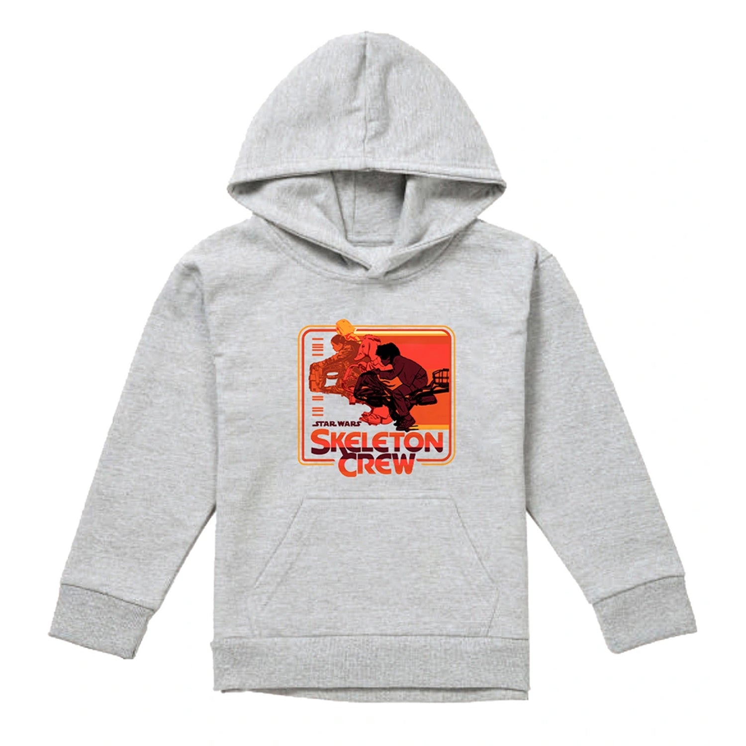 Athletic Heather - Front - Star Wars: Skeleton Crew Childrens-Kids Retro Heather Badge Hoodie