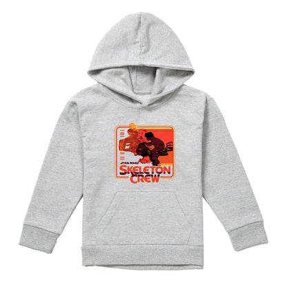 Athletic Heather - Front - Star Wars: Skeleton Crew Childrens-Kids Retro Heather Badge Hoodie