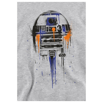 Athletic Heather - Side - Star Wars Childrens-Kids R2-D2 Paint Drip Heather Hoodie