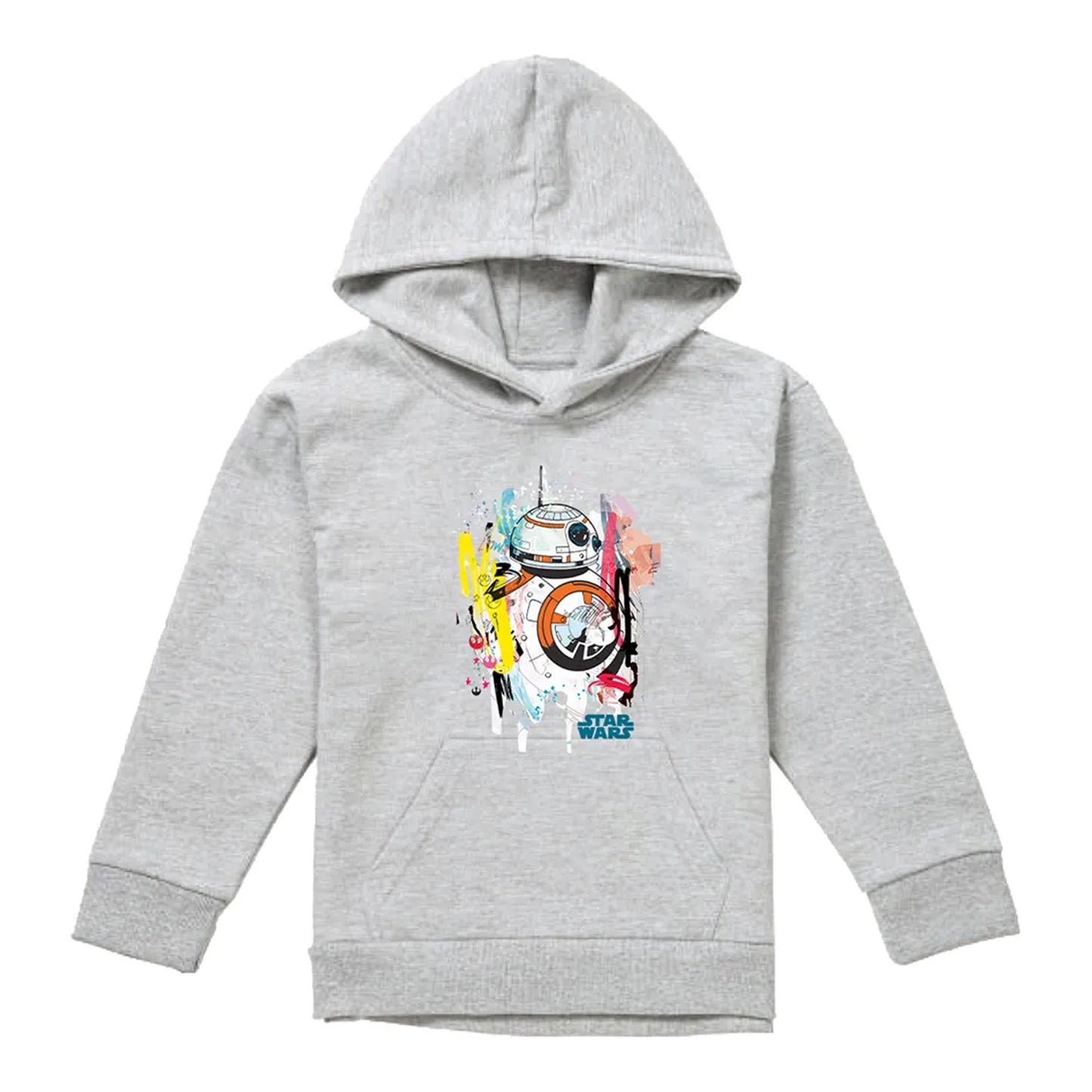 Athletic Heather - Front - Star Wars Childrens-Kids BB-8 Abstract Heather Hoodie