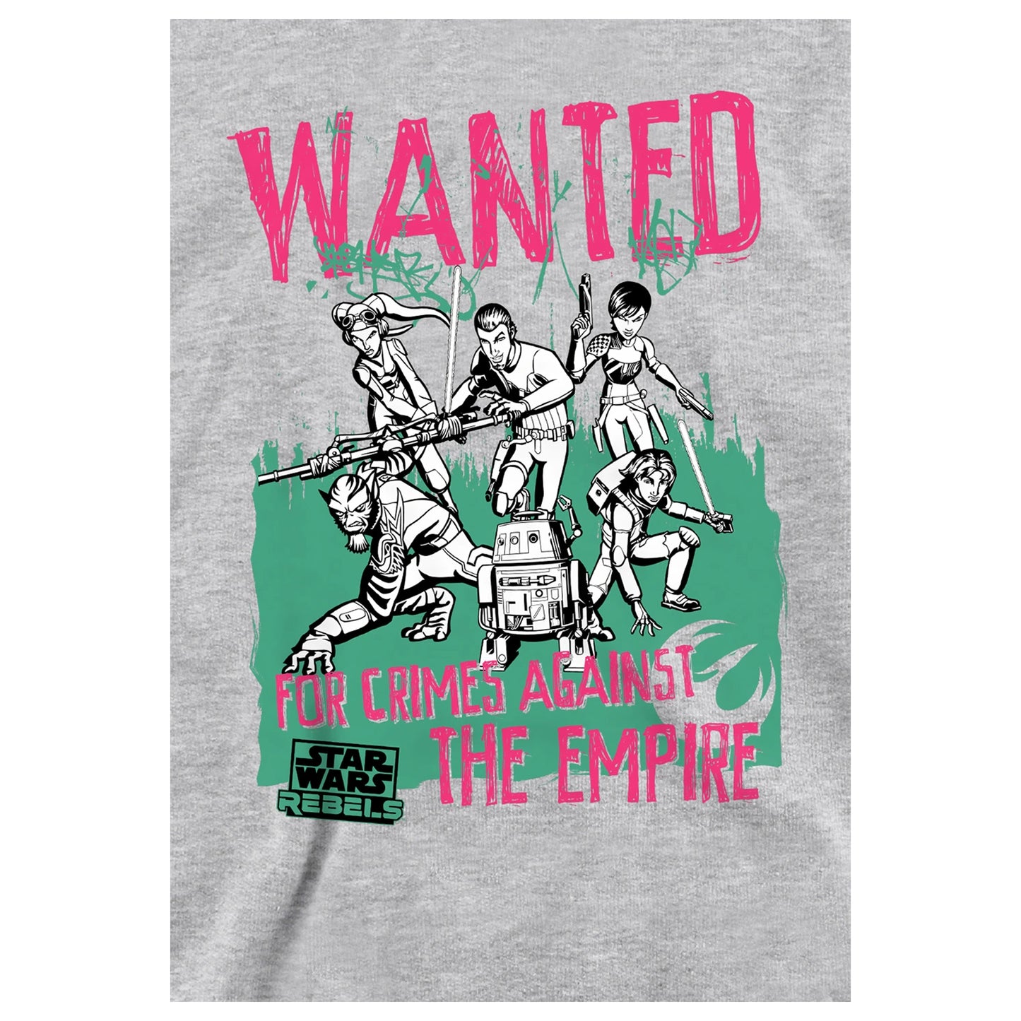 Athletic - Side - Star Wars Childrens-Kids Wanted Rebels Heather Pullover Hoodie