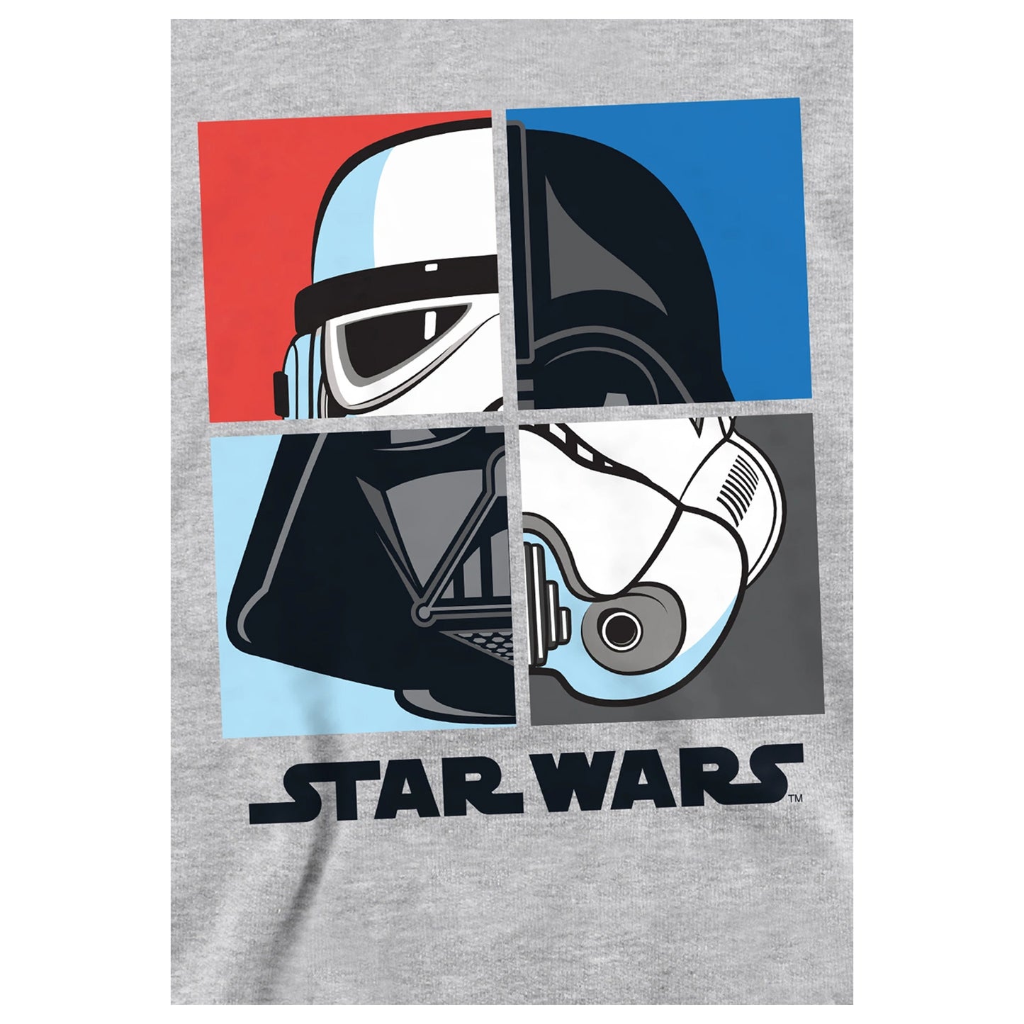 Athletic Heather - Side - Star Wars Childrens-Kids Darth Vader & Stormtrooper Squares Heather Hoodie