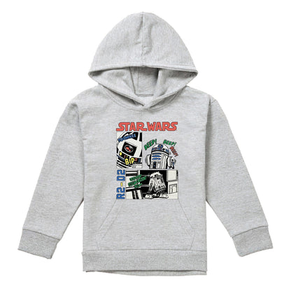 Athletic - Front - Star Wars Childrens-Kids Beep Boop R2-D2 Heather Pullover Hoodie