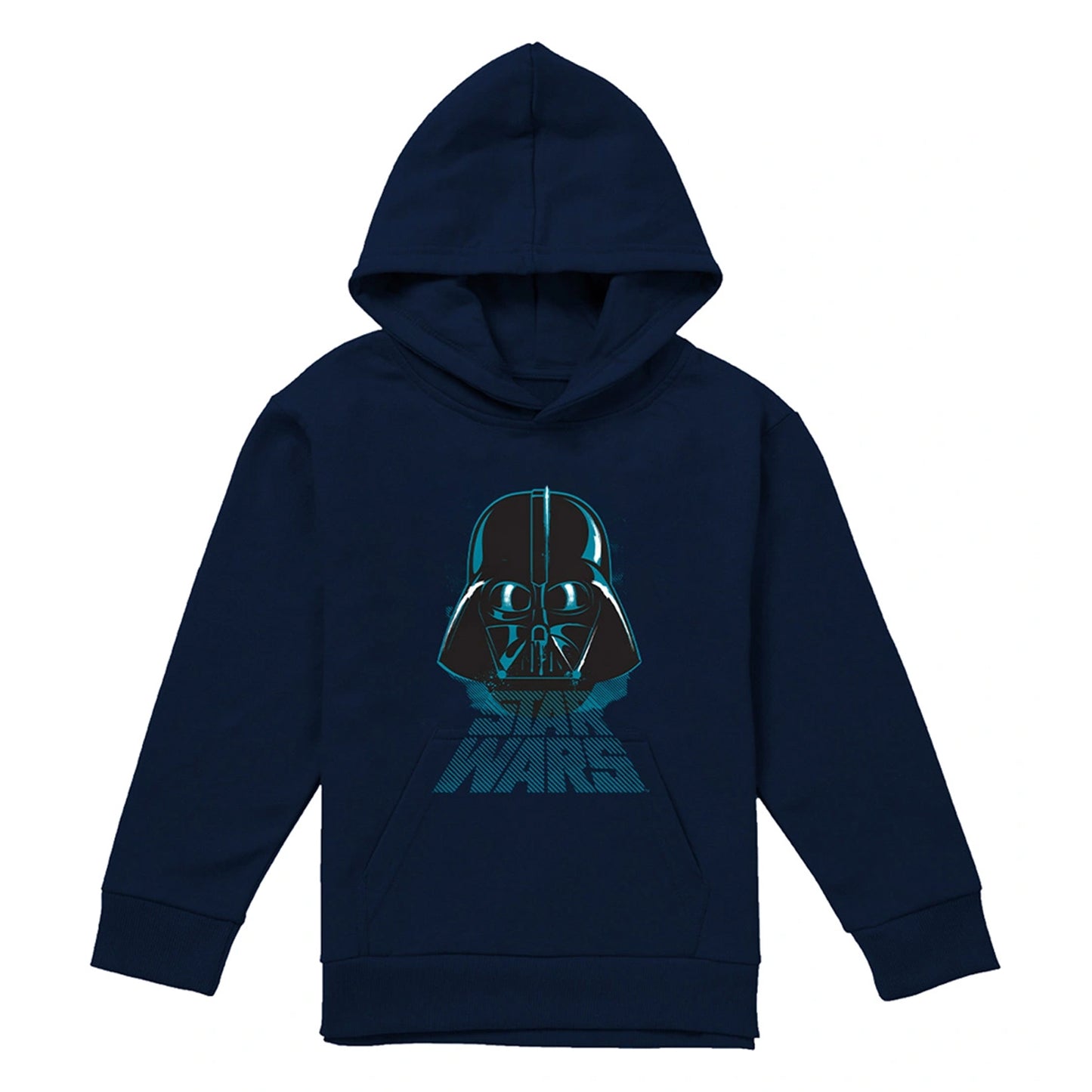 Navy - Front - Star Wars Childrens-Kids Darth Vader Distressed Hoodie