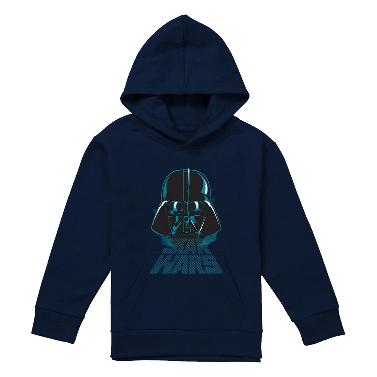 Navy - Front - Star Wars Childrens-Kids Darth Vader Distressed Hoodie