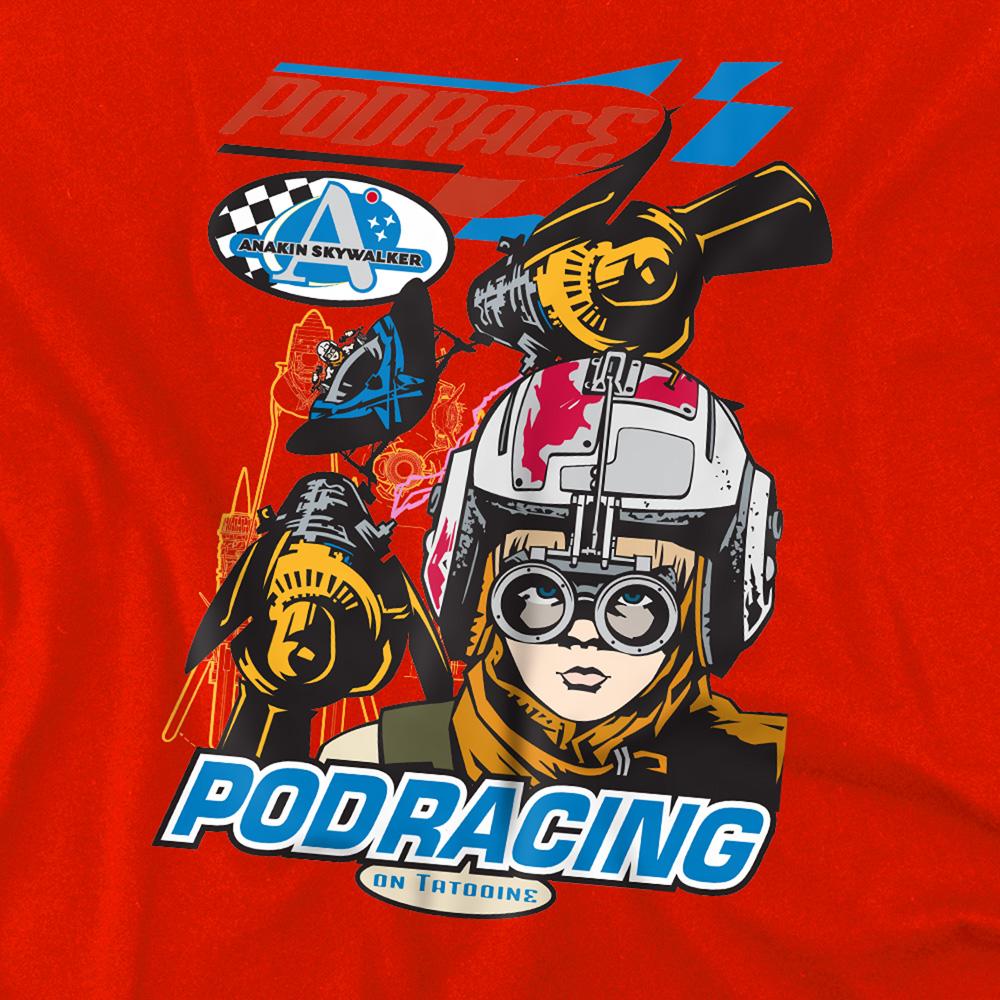 Red - Side - Star Wars Childrens-Kids Comic Pod Racing Anakin Skywalker Poster Heather Hoodie