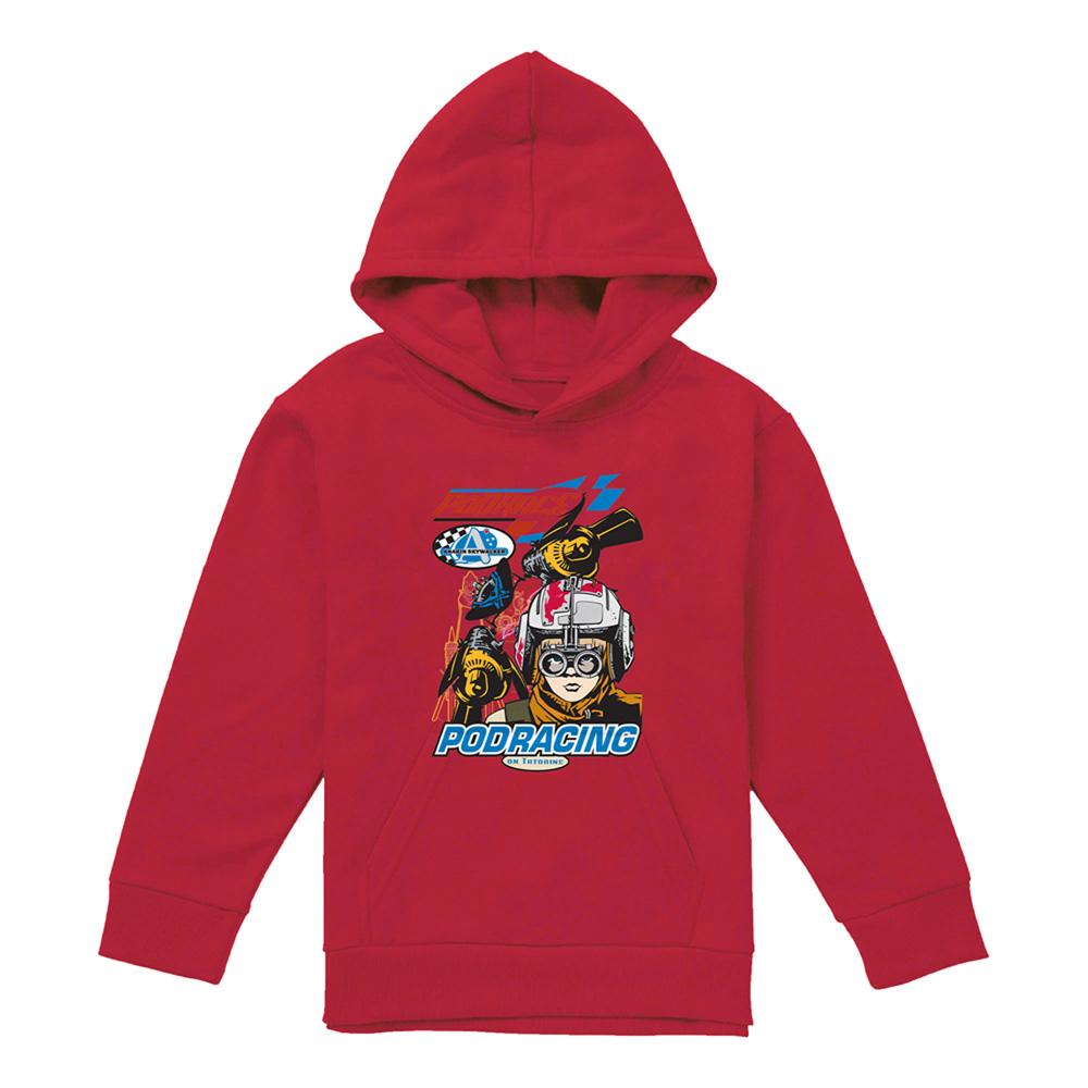 Red - Front - Star Wars Childrens-Kids Comic Pod Racing Anakin Skywalker Poster Heather Hoodie