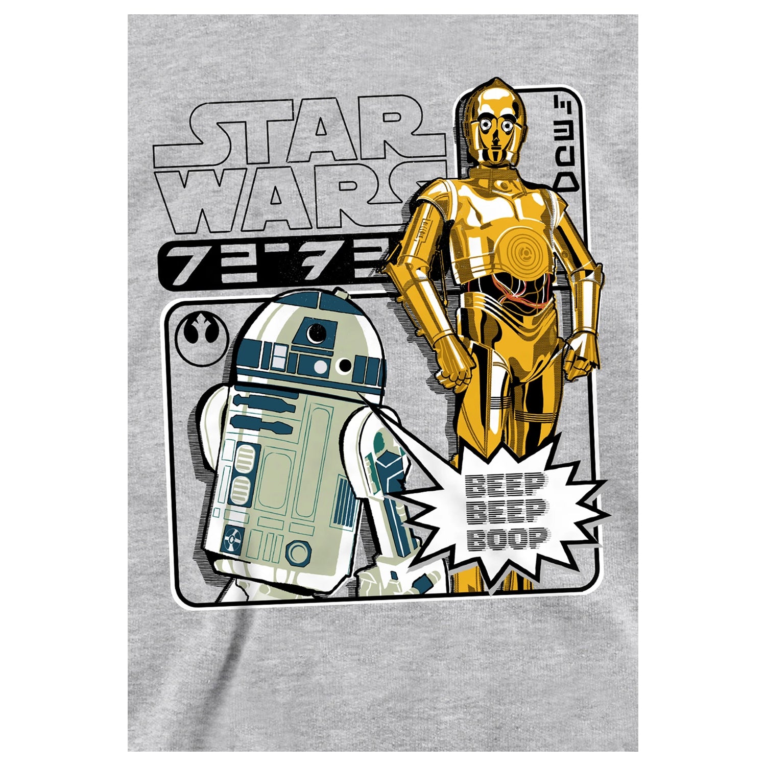 Athletic Heather - Side - Star Wars Childrens-Kids R2-D2 & C3PO Manga Hoodie