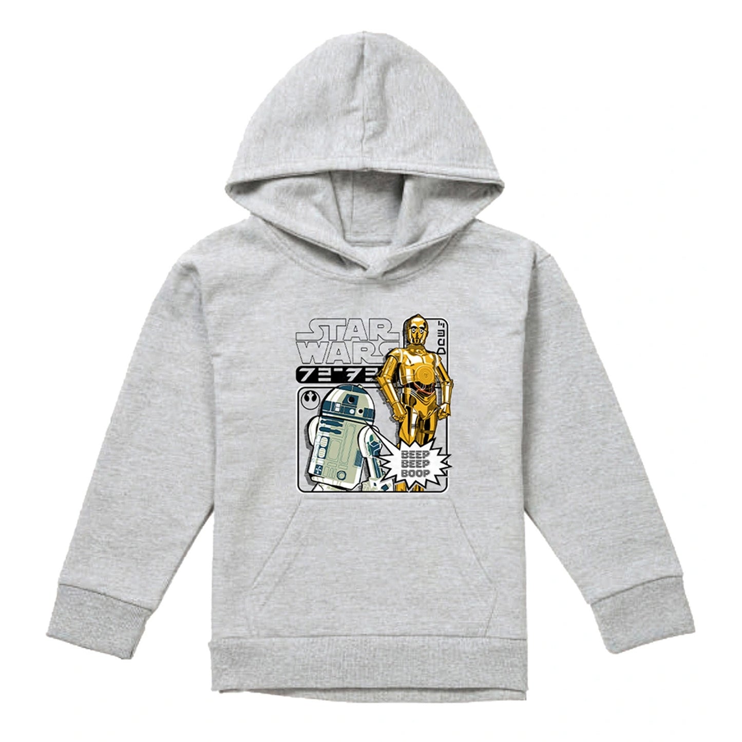 Athletic Heather - Front - Star Wars Childrens-Kids R2-D2 & C3PO Manga Hoodie