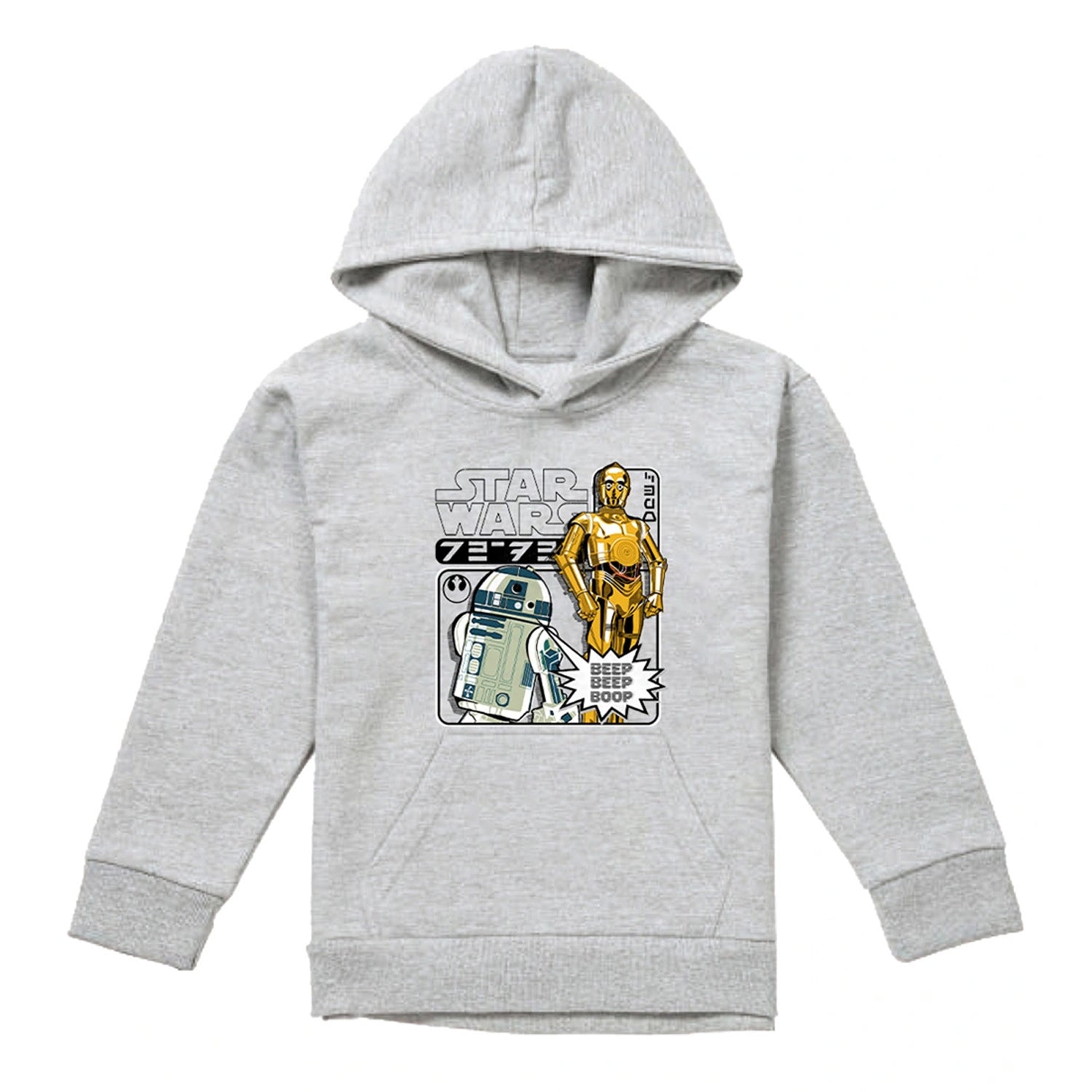 Athletic Heather - Front - Star Wars Childrens-Kids R2-D2 & C3PO Manga Hoodie