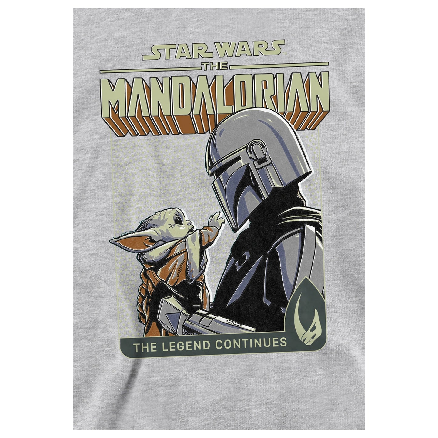 Athletic Heather - Side - Star Wars The Mandalorian Childrens-Kids Legend Continues Grogu Heather Pullover Hoodie