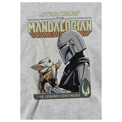 Athletic Heather - Side - Star Wars The Mandalorian Childrens-Kids Legend Continues Grogu Heather Pullover Hoodie