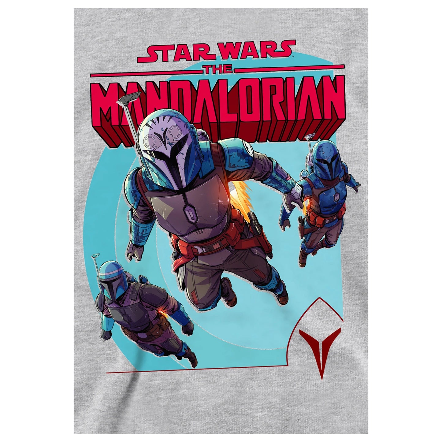 Athletic Heather - Side - Star Wars Mandalorian Childrens-Kids Attack Heather Hoodie