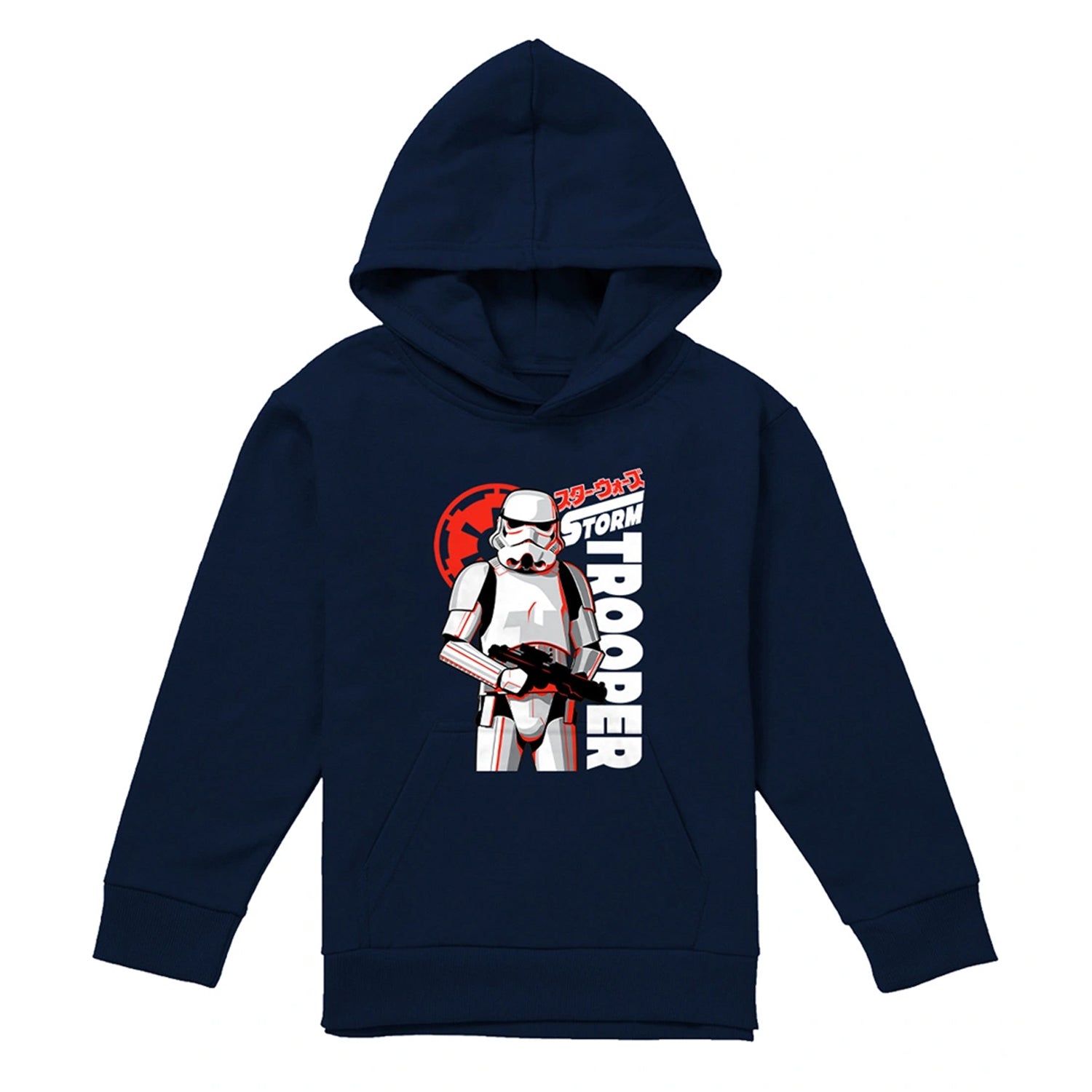 Navy - Front - Star Wars Childrens-Kids Stormtrooper Manga Hoodie