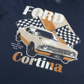 Navy - Side - Ford Mens Cortina Cotton T-Shirt