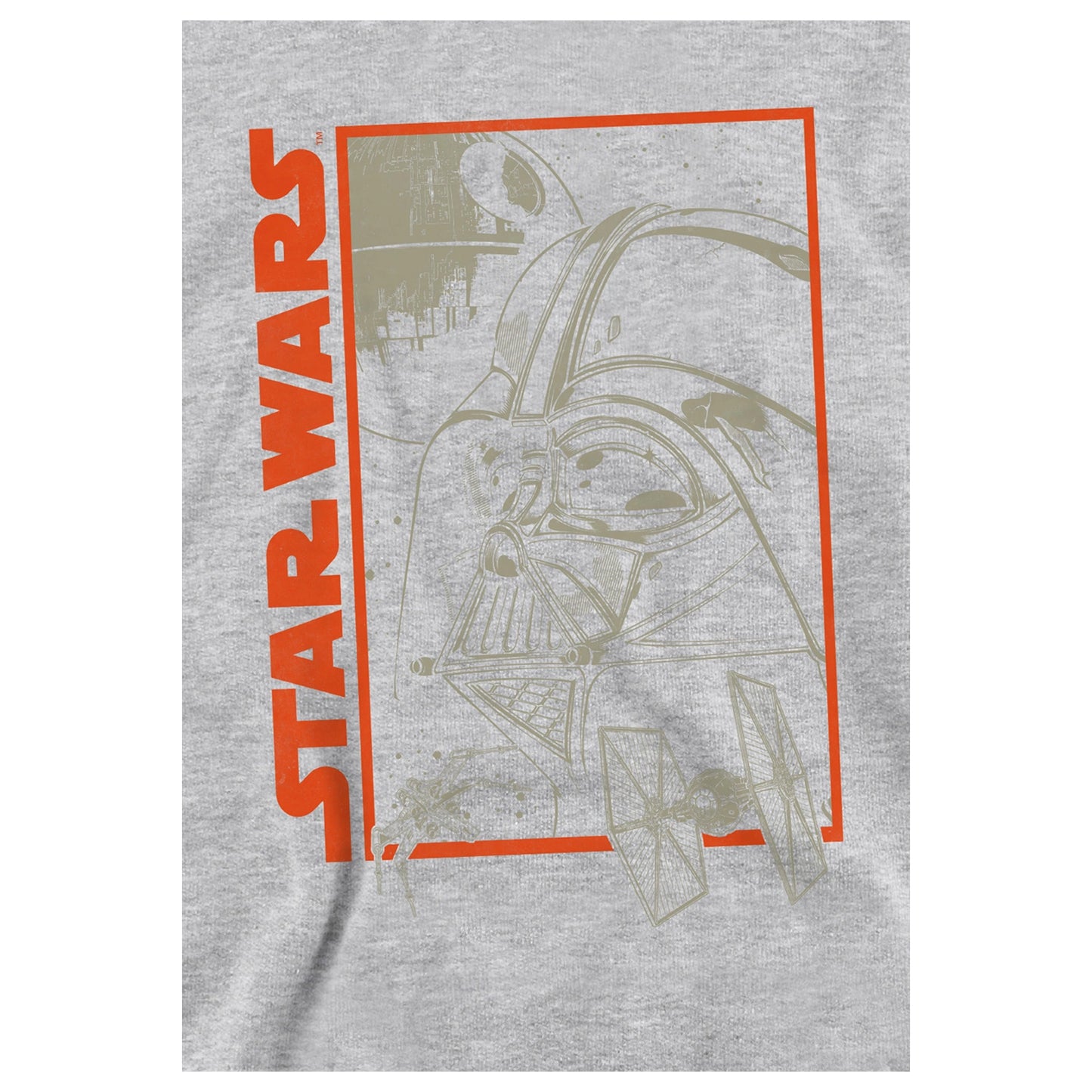 Athletic Heather - Side - Star Wars Childrens-Kids Darth Vader Outline Heather Hoodie
