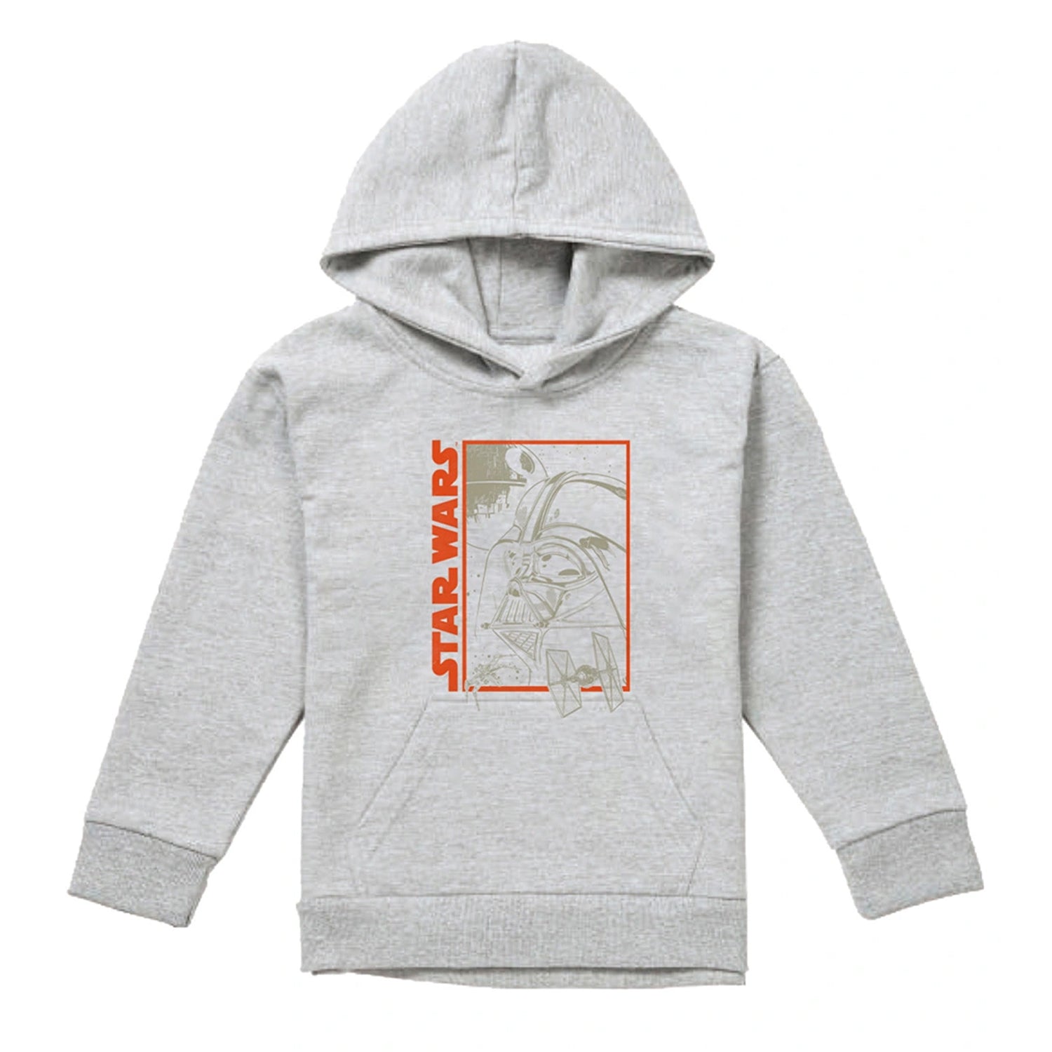 Athletic Heather - Front - Star Wars Childrens-Kids Darth Vader Outline Heather Hoodie