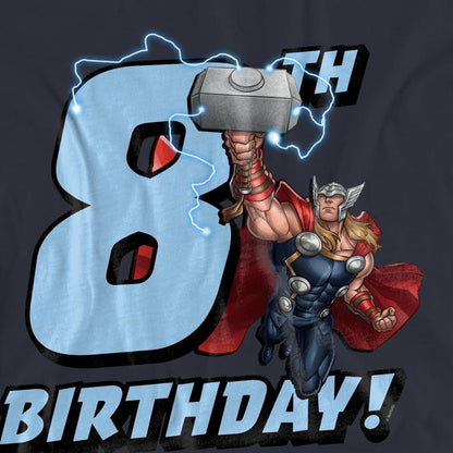 Deep Navy - Side - Thor Womens-Ladies 8th Birthday T-Shirt