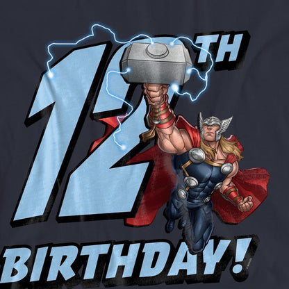 Deep Navy - Side - Thor Womens-Ladies 12th Birthday T-Shirt
