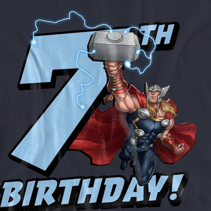 Deep Navy - Side - Thor Womens-Ladies 7th Birthday T-Shirt