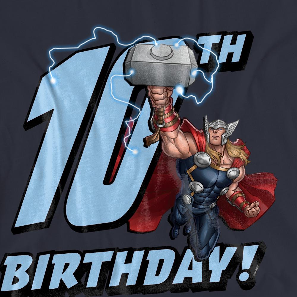 Deep Navy - Side - Thor Womens-Ladies 10th Birthday T-Shirt