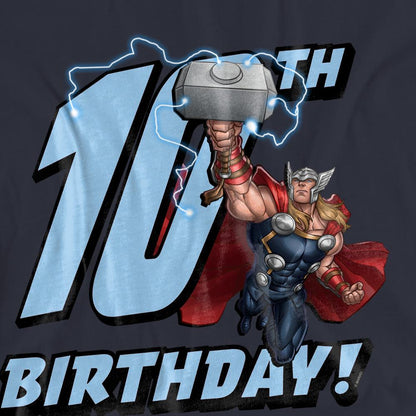 Deep Navy - Side - Thor Womens-Ladies 10th Birthday T-Shirt
