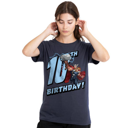 Deep Navy - Lifestyle - Thor Womens-Ladies 10th Birthday T-Shirt
