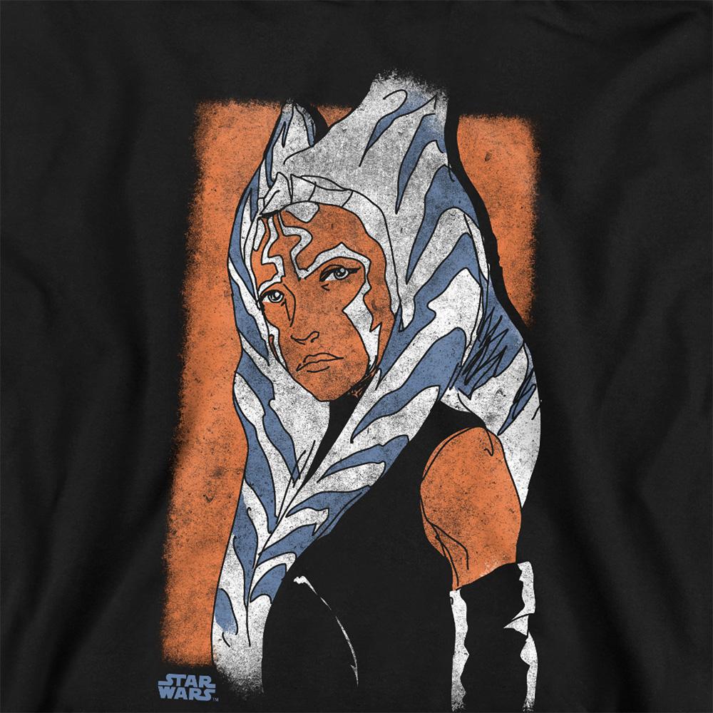 Athletic Heather - Back - Star Wars: Ahsoka Childrens-Kids Sketch Heather Pullover Hoodie
