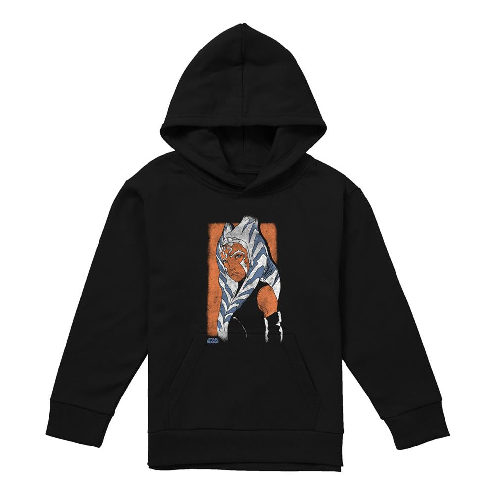 Athletic Heather - Front - Star Wars: Ahsoka Childrens-Kids Sketch Heather Pullover Hoodie