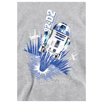 Athletic Heather - Side - Star Wars Childrens-Kids Blast Off R2-D2 Heather Pullover Hoodie