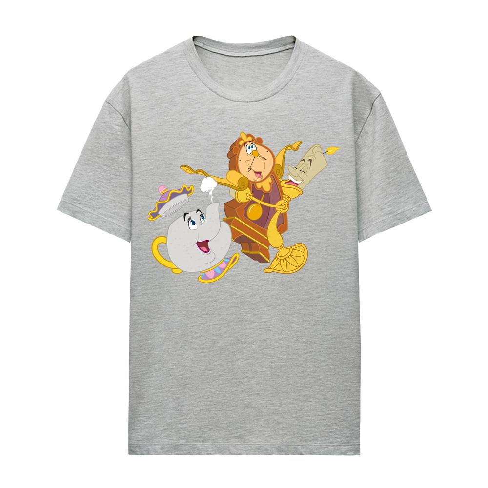 Athletic - Front - Beauty And The Beast Womens-Ladies Potts Cogsworth Lumiere Heather T-Shirt